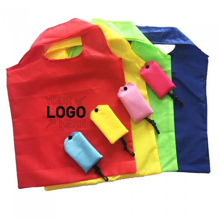 Multifunctional foldable reusable shopping bag with  keychain